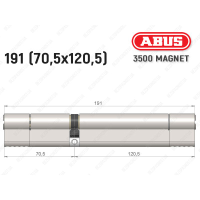 Цилиндр ABUS BRAVUS MAGNET 3500 MX, ключ-ключ, 190 мм (70х120)