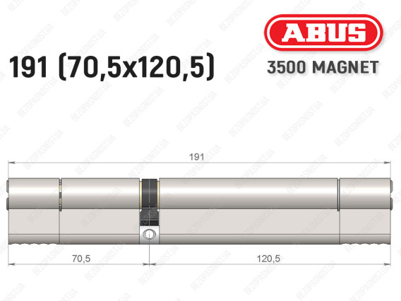 Циліндр ABUS BRAVUS MAGNET 3500 MX, ключ-ключ, 190 мм (70х120)