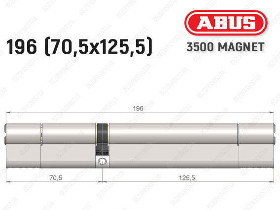 Цилиндр ABUS BRAVUS MAGNET 3500 MX, ключ-ключ, 195 мм (70х125)