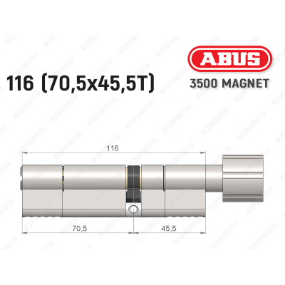 Цилиндр ABUS BRAVUS MAGNET 3500 MX, с тумблером, 115 мм (70х45T) Цилиндр ABUS BRAVUS MAGNET 3500 MX, с тумблером, 115 мм (70х45T)