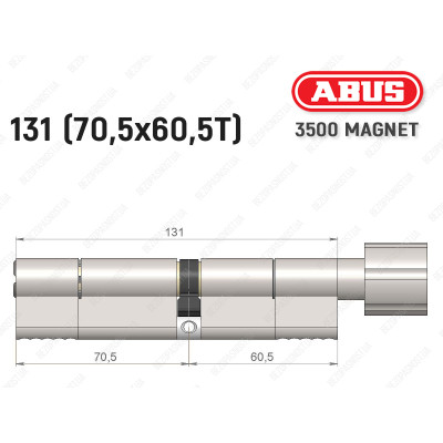 Циліндр ABUS BRAVUS MAGNET 3500 MX, з тумблером, 130 мм (70х60T)