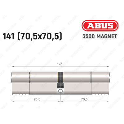 Циліндр ABUS BRAVUS MAGNET 3500 MX, ключ-ключ, 140 мм (70х70)