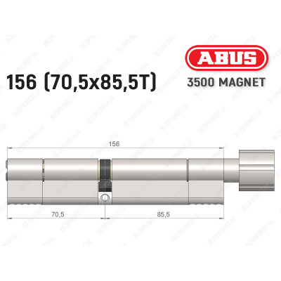 Цилиндр ABUS BRAVUS MAGNET 3500 MX, с тумблером, 155 мм (70х85T)