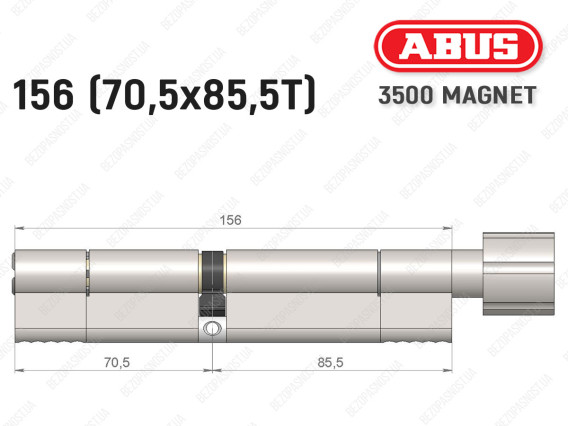 Циліндр ABUS BRAVUS MAGNET 3500 MX, з тумблером, 155 мм (70х85T)