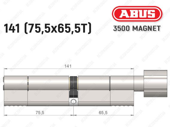 Цилиндр ABUS BRAVUS MAGNET 3500 MX, с тумблером, 140 мм (75х65T)