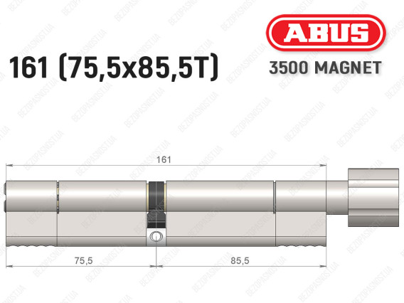 Цилиндр ABUS BRAVUS MAGNET 3500 MX, с тумблером, 160 мм (75х85T)