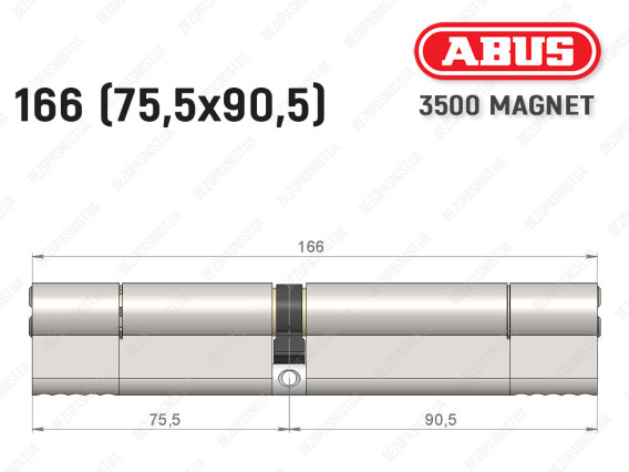 Циліндр ABUS BRAVUS MAGNET 3500 MX, ключ-ключ, 165 мм (75х90)