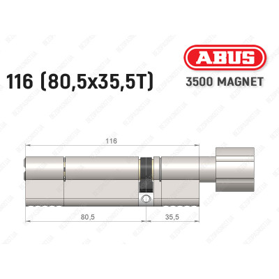 Цилиндр ABUS BRAVUS MAGNET 3500 MX, с тумблером, 115 мм (80х35T) Цилиндр ABUS BRAVUS MAGNET 3500 MX, с тумблером, 115 мм (80х35T)