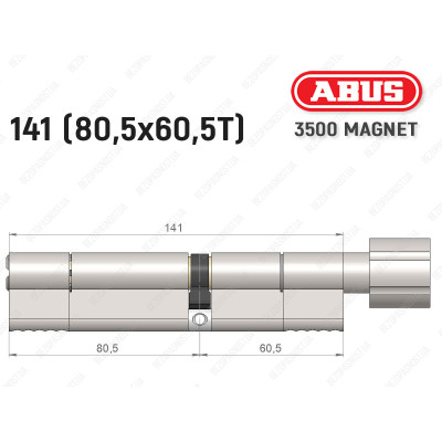 Циліндр ABUS BRAVUS MAGNET 3500 MX, з тумблером, 140 мм (80х60T)