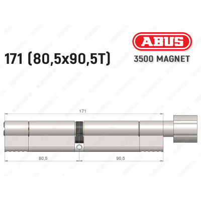 Цилиндр ABUS BRAVUS MAGNET 3500 MX, с тумблером, 170 мм (80х90T)