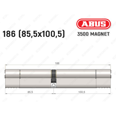Цилиндр ABUS BRAVUS MAGNET 3500 MX, ключ-ключ, 185 мм (85х100)