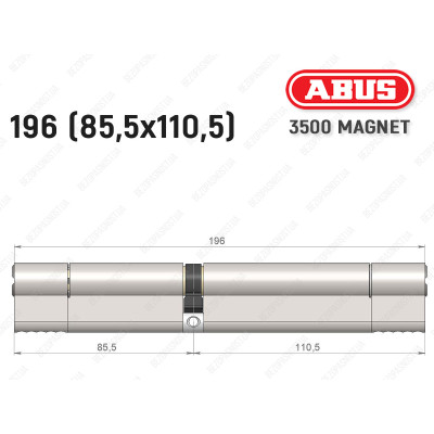 Циліндр ABUS BRAVUS MAGNET 3500 MX, ключ-ключ, 195 мм (85х110)
