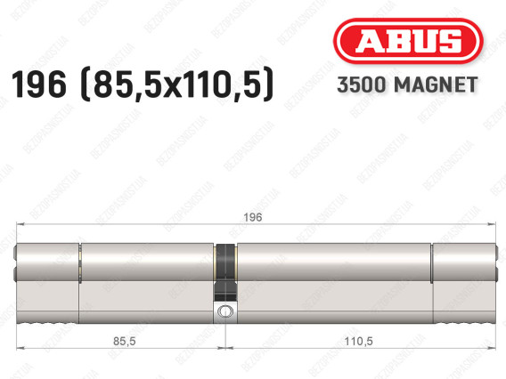 Циліндр ABUS BRAVUS MAGNET 3500 MX, ключ-ключ, 195 мм (85х110)