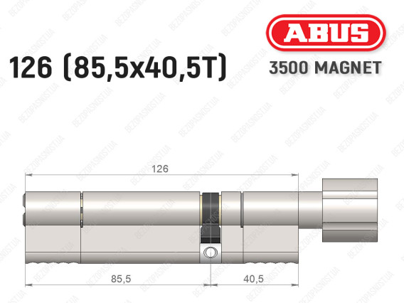 Цилиндр ABUS BRAVUS MAGNET 3500 MX, с тумблером, 125 мм (85х40T)