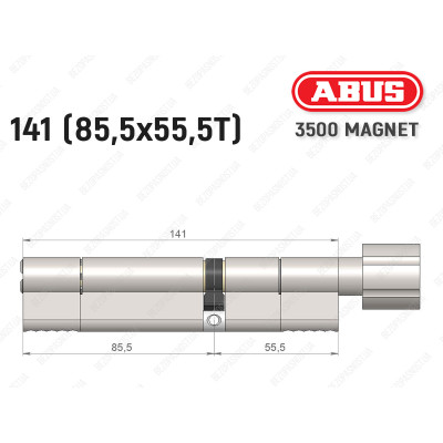 Циліндр ABUS BRAVUS MAGNET 3500 MX, з тумблером, 140 мм (85х55T)