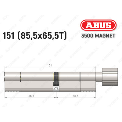 Циліндр ABUS BRAVUS MAGNET 3500 MX, з тумблером, 150 мм (85х65T)