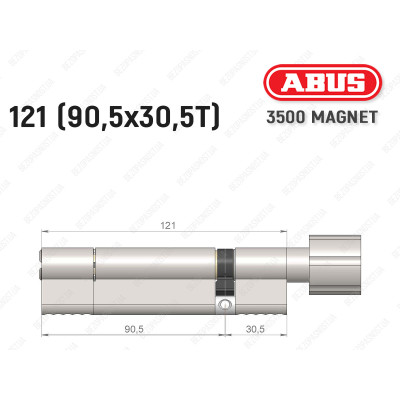 Циліндр ABUS BRAVUS MAGNET 3500 MX, з тумблером, 120 мм (90х30T)