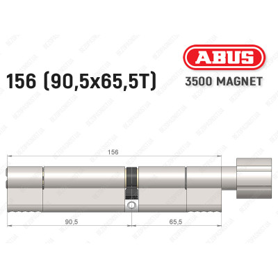Цилиндр ABUS BRAVUS MAGNET 3500 MX, с тумблером, 155 мм (90х65T)