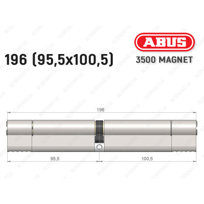 Циліндр ABUS BRAVUS MAGNET 3500 MX, ключ-ключ, 195 мм (95х100)