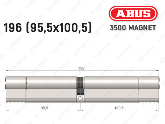 Циліндр ABUS BRAVUS MAGNET 3500 MX, ключ-ключ, 195 мм (95х100)