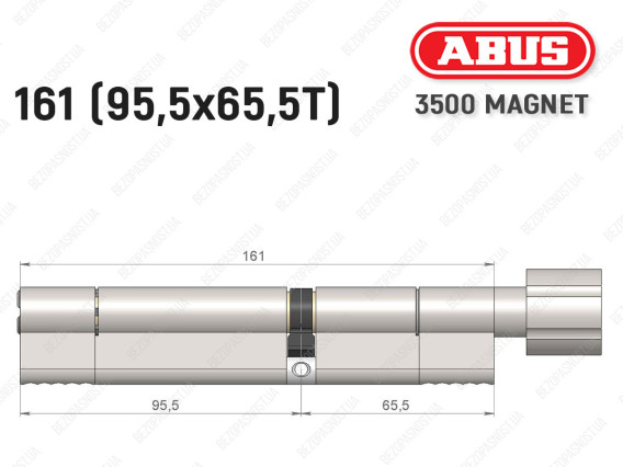 Цилиндр ABUS BRAVUS MAGNET 3500 MX, с тумблером, 160 мм (95х65T)