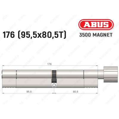 Цилиндр ABUS BRAVUS MAGNET 3500 MX, с тумблером, 175 мм (95х80T)
