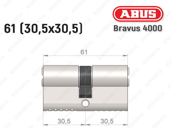 Цилиндр ABUS BRAVUS 4000 Compact, ключ-ключ, 60 мм (30х30)