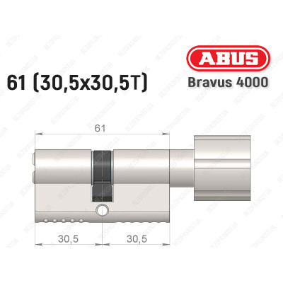 Цилиндр ABUS BRAVUS 4000 Compact, с тумблером, 60 мм (30х30Т)