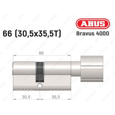 Цилиндр ABUS BRAVUS 4000 Compact, с тумблером, 65 мм (30х35Т)