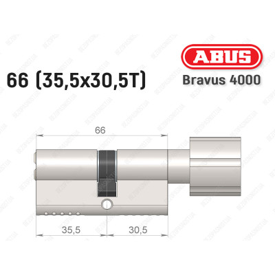 Циліндр ABUS BRAVUS 4000 Compact, з тумблером, 65 мм (35х30Т)