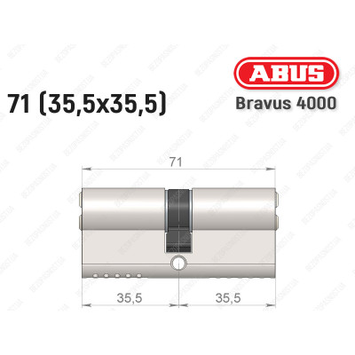 Циліндр ABUS BRAVUS 4000 Compact, ключ-ключ, 70 мм (35х35)