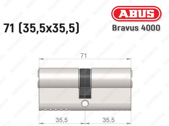 Цилиндр ABUS BRAVUS 4000 Compact, ключ-ключ, 70 мм (35х35)