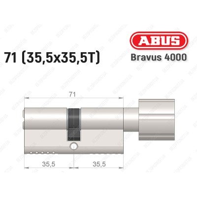 Цилиндр ABUS BRAVUS 4000 Compact, с тумблером, 70 мм (35х35Т)