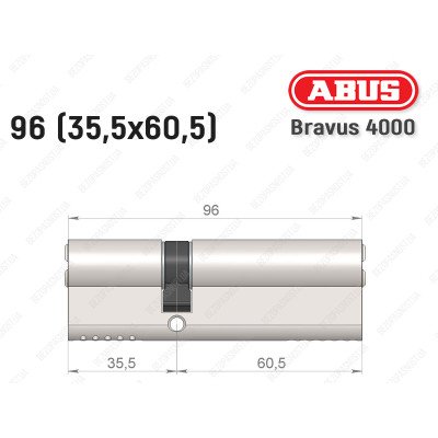 Цилиндр ABUS BRAVUS 4000 Compact, ключ-ключ, 95 мм (35х60)