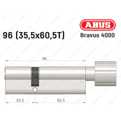 Цилиндр ABUS BRAVUS 4000 Compact, с тумблером, 95 мм (35х60Т)