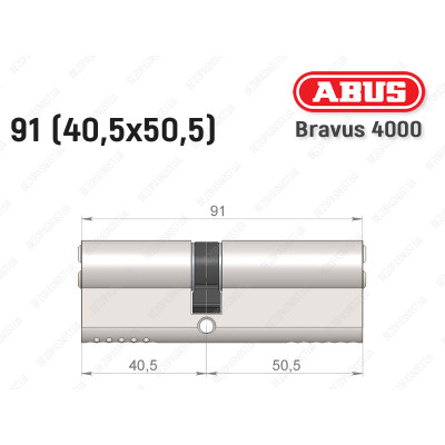 Цилиндр ABUS BRAVUS 4000 Compact, ключ-ключ, 90 мм (40х50)