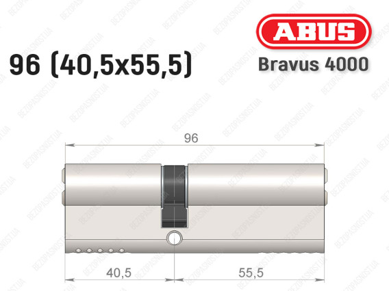 Циліндр ABUS BRAVUS 4000 Compact, ключ-ключ, 95 мм (40х55)