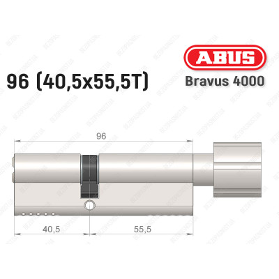 Циліндр ABUS BRAVUS 4000 Compact, з тумблером, 95 мм (40х55Т)