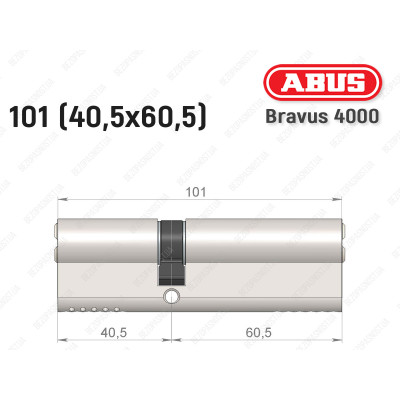 Цилиндр ABUS BRAVUS 4000 Compact, ключ-ключ, 100 мм (40х60)
