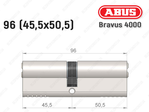 Цилиндр ABUS BRAVUS 4000 Compact, ключ-ключ, 95 мм (45х50)