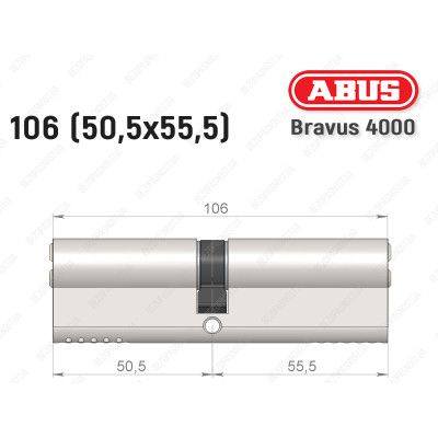 Цилиндр ABUS BRAVUS 4000 Compact, ключ-ключ, 105 мм (50х55)