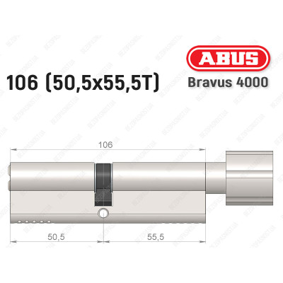Цилиндр ABUS BRAVUS 4000 Compact, с тумблером, 105 мм (50х55Т)