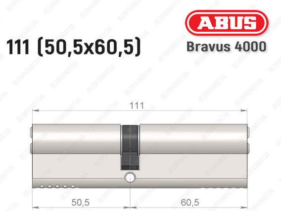 Цилиндр ABUS BRAVUS 4000 Compact, ключ-ключ, 110 мм (50х60)