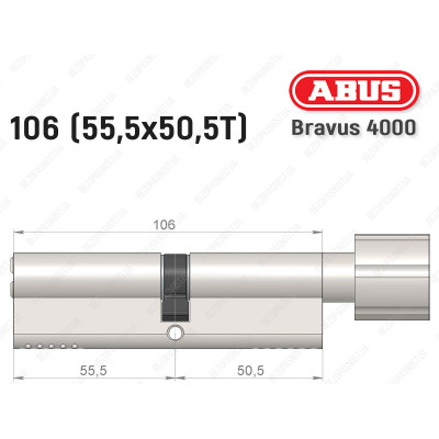 Циліндр ABUS BRAVUS 4000 Compact, з тумблером, 105 мм (55х50Т)
