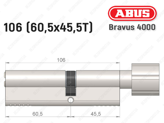 Цилиндр ABUS BRAVUS 4000 Compact, с тумблером, 105 мм (60х45Т)