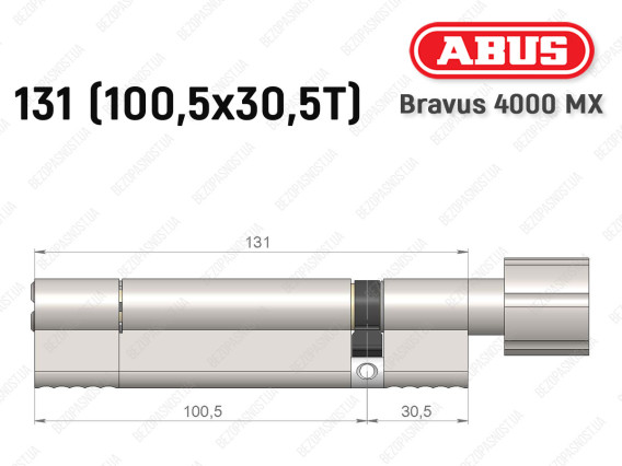 Циліндр ABUS BRAVUS 4000 MX, з тумблером, 130 (100х30T)