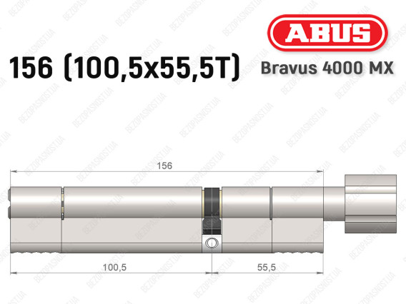 Циліндр ABUS BRAVUS 4000 MX, з тумблером, 155 (100х55T)