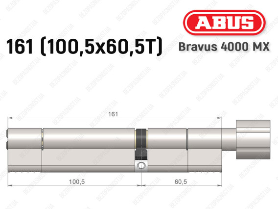 Циліндр ABUS BRAVUS 4000 MX, з тумблером, 160 (100х60T)