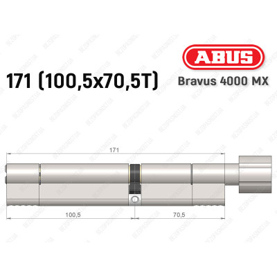Циліндр ABUS BRAVUS 4000 MX, з тумблером, 170 (100х70T)