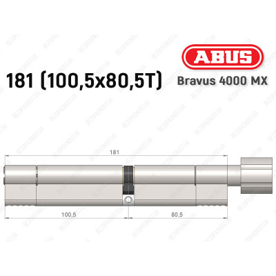 Циліндр ABUS BRAVUS 4000 MX, з тумблером, 180 (100х80T)